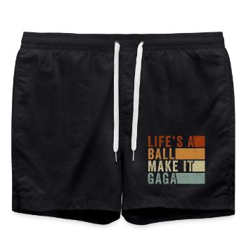 Life's a Ball Make It Gaga - Swim Trunks - black - Front - AI Model Male 185 light (185cm)