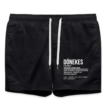 Dönekes Ruhrpott Dialekt, Ruhrgebiet Slang, Hoodie - Badeshorts - Schwarz - Vorne - AI Model Male 185 light (185cm)