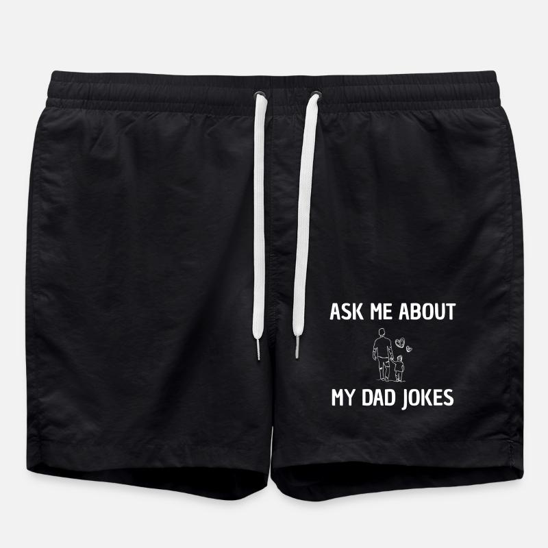 Ask me for daddy jokes - Swim Trunks - black