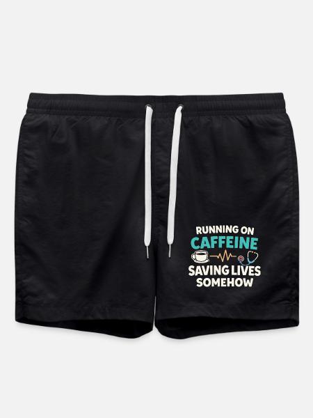 Night Shift Nurse, Tired - Swim Trunks - black