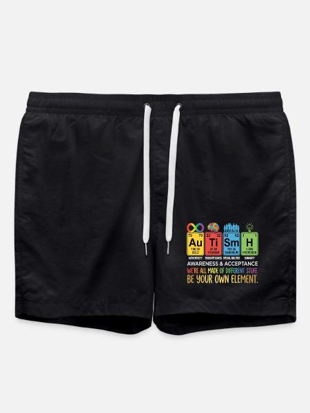 Autism Awareness Chemistry Neurodiversity - Swim Trunks - black