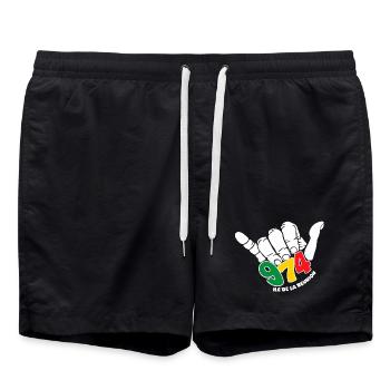 974 Île de la Réunion - Short de bain - noir - Devant - AI Model Male 185 light (185cm)