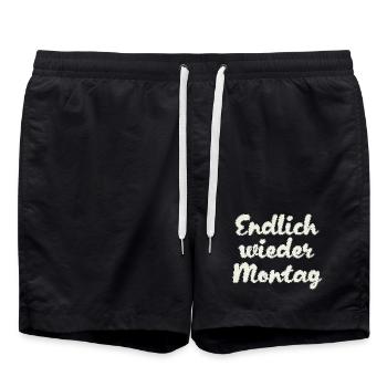 Finally Monday again - Swim Trunks - black - Front - AI Model Male 185 light (185cm)