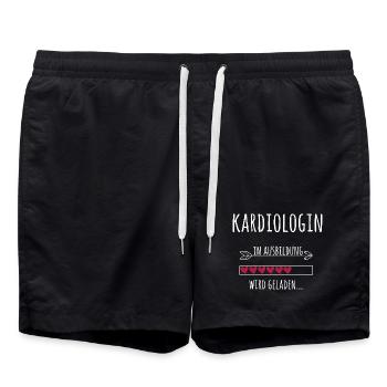 Kardiologin Ausbildung Medizinstudium Ärztin - Badeshorts - Schwarz - Vorne - AI Model Male 185 light (185cm)