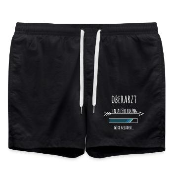 Oberarzt Ausbildung Medizinstudium Arzt Medizin - Badeshorts - Schwarz - Vorne - AI Model Male 185 light (185cm)