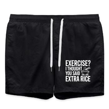Bewegung? Ich dachte, du hast extra Reis gesagt - Badeshorts - Schwarz - Vorne - AI Model Male 185 light (185cm)