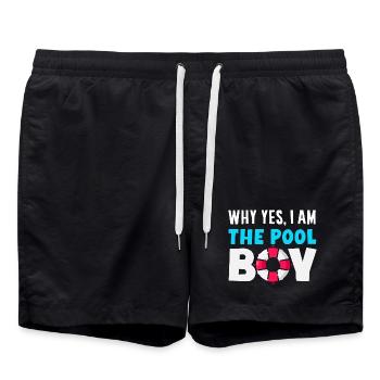 Lustige Schwimmer Sprüche & Schwimmverein Design - Badeshorts - Schwarz - Vorne - AI Model Male 185 light (185cm)
