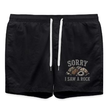 Roches en éventail de géologie Collectant des roches - Short de bain - noir - Devant - AI Model Male 185 light (185cm)