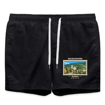Liechtenstein Mauren Vintage Reisemarke - Badeshorts - Schwarz - Vorne - AI Model Male 185 light (185cm)