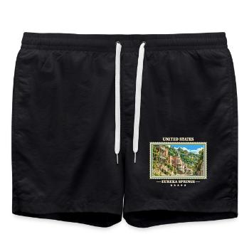 Vereinigte Staaten Eureka Springs Vintage Reisemar - Badeshorts - Schwarz - Vorne - AI Model Male 185 light (185cm)