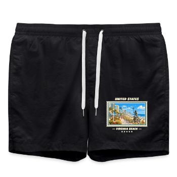 Vereinigte Staaten Virginia Beach Vintage Marke - Badeshorts - Schwarz - Vorne - AI Model Male 185 light (185cm)