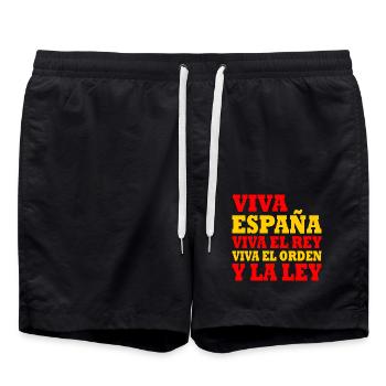 viva españa viva el rey viva el orden y la ley - Short de bain - noir - Devant - AI Model Male 185 light (185cm)