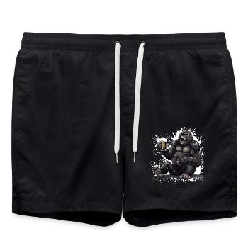 Gorilla Beer Funny - Short de bain - noir - Devant - AI Model Male 185 light (185cm)