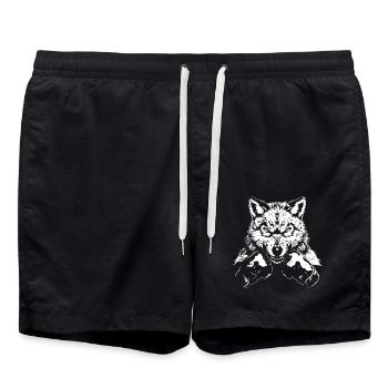 Wolf Boxing Fighter MMA - Swim Trunks - black - Front - AI Model Male 185 light (185cm)