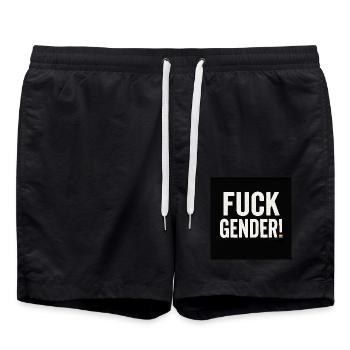 Fuck Gender, Black Rainbow - Badeshorts - Schwarz - Vorne - AI Model Male 185 light (185cm)