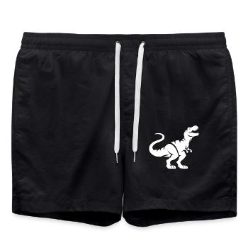 Dino T-Rex Silhouette Minimalist Design - Swim Trunks - black - Front - AI Model Male 185 light (185cm)