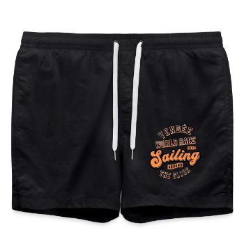 Vendee world sailing race around the globe - Short de bain - noir - Devant - AI Model Male 185 light (185cm)