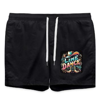 Colorful Line Dance Design - Swim Trunks - black - Front - AI Model Male 185 light (185cm)
