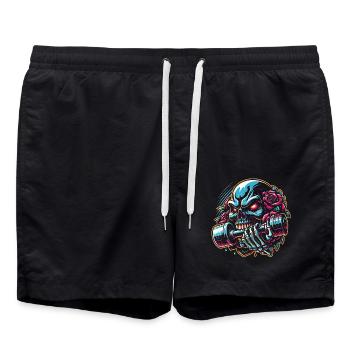Crâne avec Pentagramme Entraînement Haltère Musculation - Short de bain - noir - Devant - AI Model Male 185 light (185cm)