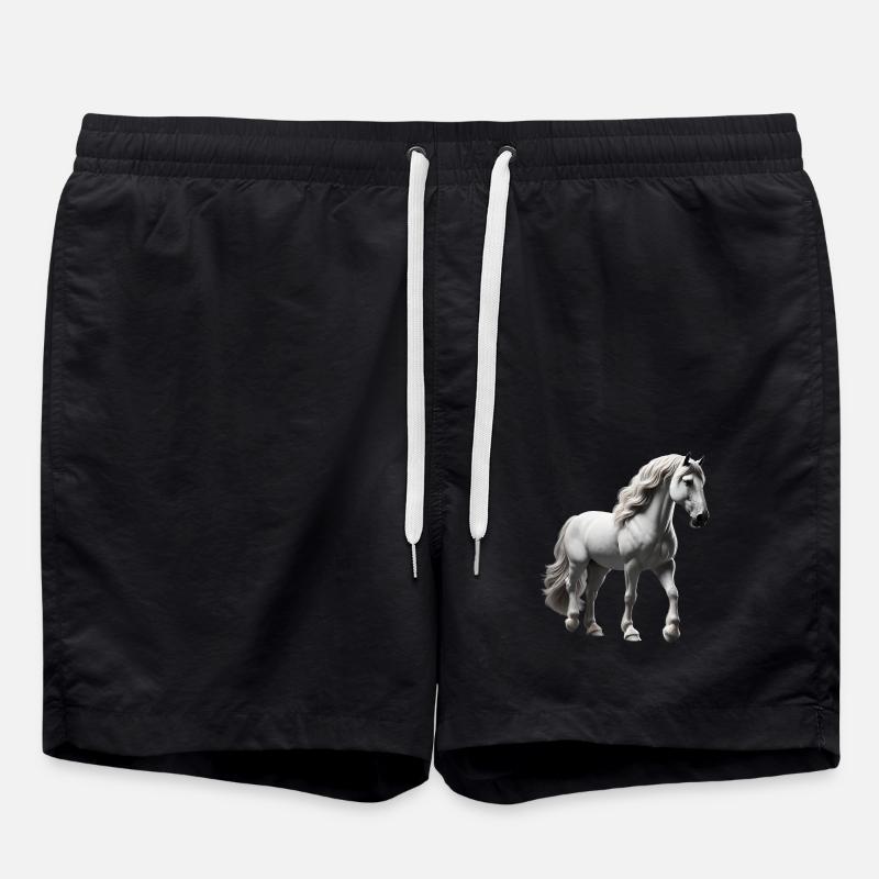 Pferd Schimmel Weiß - Badeshorts - Schwarz