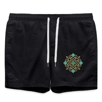 Motif Oriental - Short de bain - noir - Devant - AI Model Male 185 light (185cm)