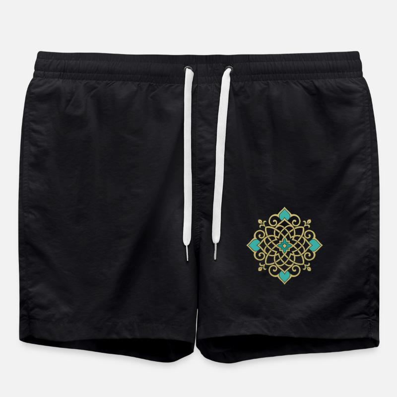 Oriental Pattern - Swim Trunks - black