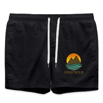 Stay Golden – Retro Soul Vibes - Badeshorts - Schwarz - Vorne - AI Model Male 185 light (185cm)