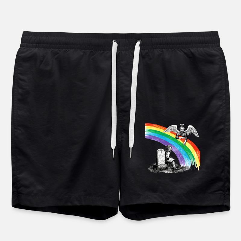 Daughter Dad Mourning Angel - Swim Trunks - black