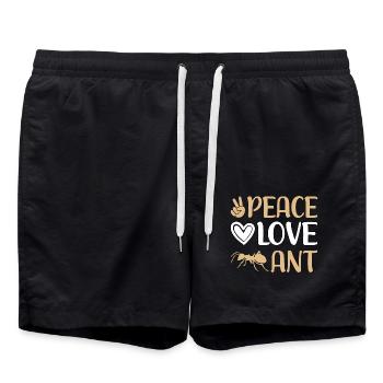 Peace Love Ant - Badeshorts - Schwarz - Vorne - AI Model Male 185 light (185cm)