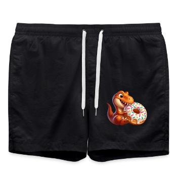 Dino T-Rex Bonbons aux beignets - Short de bain - noir - Devant - AI Model Male 185 light (185cm)