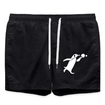 Silhouette de ping-pong pingouin - Short de bain - noir - Devant - AI Model Male 185 light (185cm)