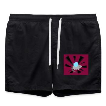 Ratte mit Flügeln - Badeshorts - Schwarz - Vorne - AI Model Male 185 light (185cm)