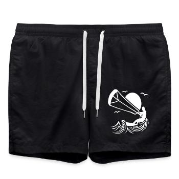 Silhouette de kitesurfeur, design d’aventure kitesurf - Short de bain - noir - Devant - AI Model Male 185 light (185cm)