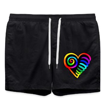 Coeur Arc-en-ciel - Short de bain - noir - Devant - AI Model Male 185 light (185cm)