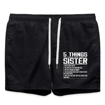 5 Things You Should Know About My Sister | Sister - Short de bain - noir - Devant - AI Model Male 185 light (185cm)