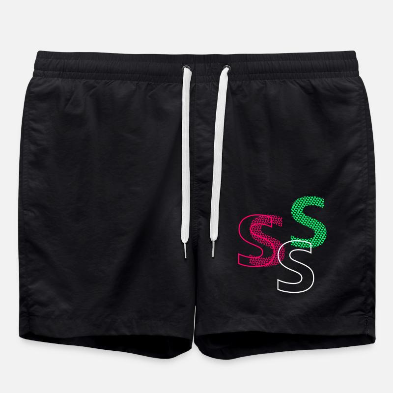 S Buchstabe - Badeshorts - Schwarz