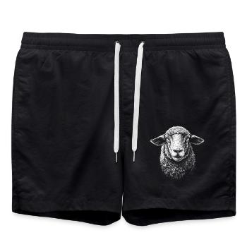 Portrait de mouton mouton berger animaux - Short de bain - noir - Devant - AI Model Male 185 light (185cm)