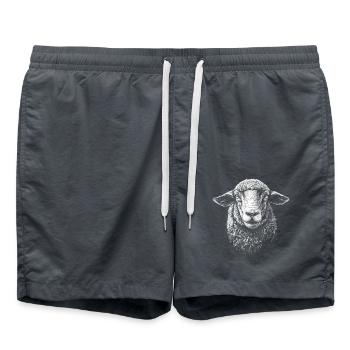 Portrait de mouton mouton berger animaux - Short de bain - charbon - Devant - AI Model Male 185 light (185cm)