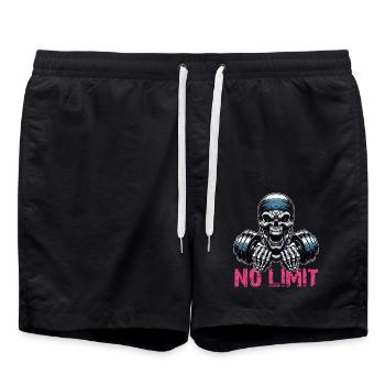 Crâne de musculation No Limit Workout avec haltère - Short de bain - noir - Devant - AI Model Male 185 light (185cm)