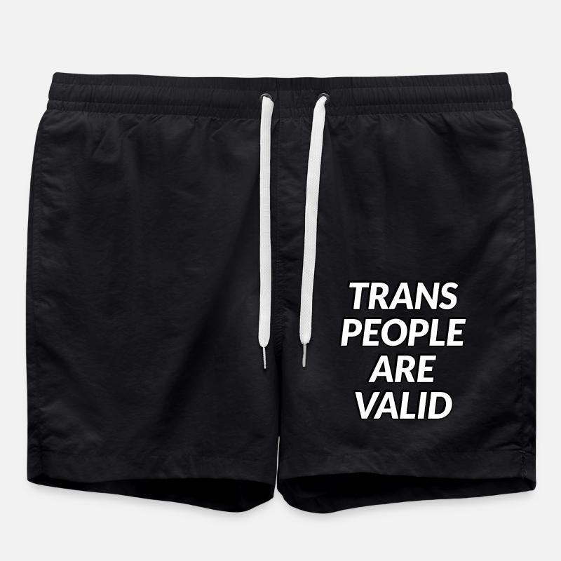 Trans People Are Valid - Swim Trunks - black