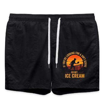 Pickleball Art For Men Women Pickleball Player - Swim Trunks - black - Front - AI Model Male 185 light (185cm)