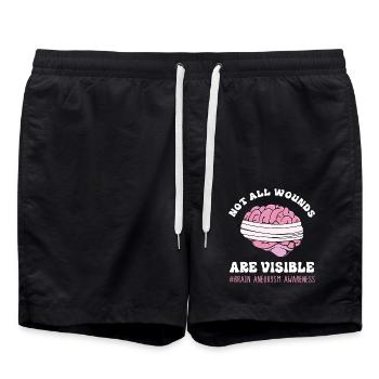 Anévrisme cérébral - Short de bain - noir - Devant - AI Model Male 185 light (185cm)