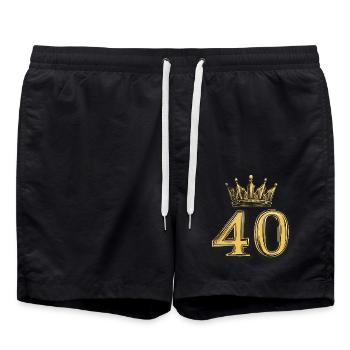 Couronne à 40 chiffres - Short de bain - noir - Devant - AI Model Male 185 light (185cm)