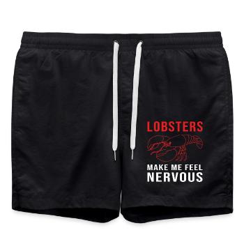 Homard Fruits de mer Homard Homard Épineux - Short de bain - noir - Devant - AI Model Male 185 light (185cm)