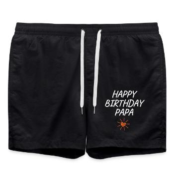Joyeux anniversaire Papa Personne préférée Anniversaire - Short de bain - noir - Devant - AI Model Male 185 light (185cm)