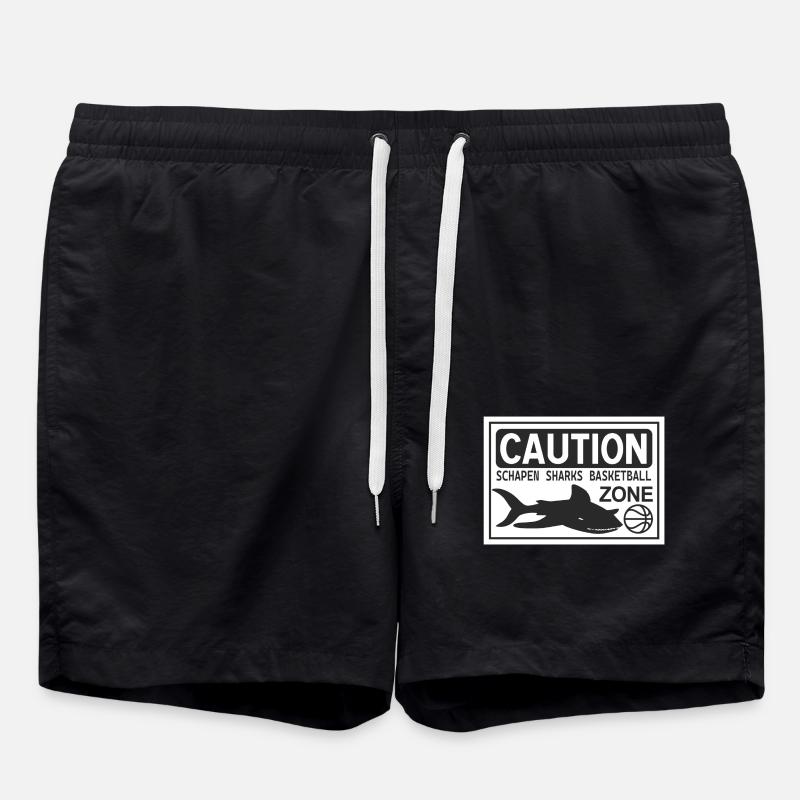 CAUTION SHARKS white - Badeshorts - Schwarz