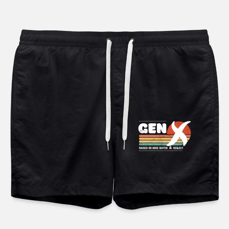 Gen X sunset - Blanc - Short de bain - noir