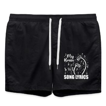 My Brain Is 80 Percent Song Lyrics Funny Music - Short de bain - noir - Devant - AI Model Male 185 light (185cm)