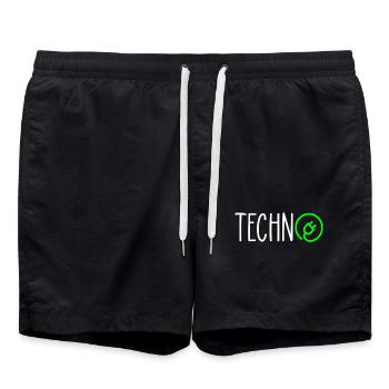 techno charge - Swim Trunks - black - Front - AI Model Male 185 light (185cm)