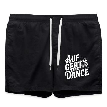 Line Dance Gruppe Training mein Tanzsport - Badeshorts - Schwarz - Vorne - AI Model Male 185 light (185cm)